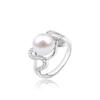 Stříbrný prsten s pravou říční perlou T19 | Velikost: 54