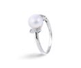 Stříbrný prsten s pravou říční perlou T099 | Velikost: 54