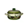 Mělký smaltovaný kastrol s poklicí – 14 cm, 1 l