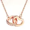 Stříbrný řetízek s přívěskem dvou srdíček rose gold