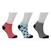 Dámské kotníčkové ponožky - 3 páry (proužky/puntíky) | Velikost: 36-39