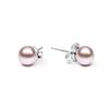 Stříbrné náušnice s přírodními perlami - růžovofialové perly
