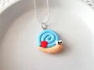 Náhrdelník šnek | Světle modrá