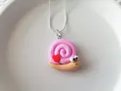 Náhrdelník šnek | Světle růžová