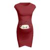 Těhotenské šaty s veselým potiskem | Velikost: S | Červená