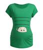 Těhotenské tričko s veselým potiskem | Velikost: S | Zelená