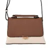 Dámská malá crossbody kabelka, model X052 | Hnědá/Krémová