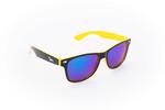 Černo-žluté brýle Kašmir Wayfarer WD16 - skla modro-zelená zrcadlová