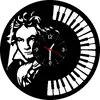 Hodiny vinyl - Muž s klaviaturou