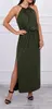 Boho šaty s rozparkem | Velikost: S/M | Khaki