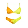 Dámské bikini s volánem měnící barvu, oranžovo-žluté | Velikost: M