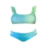 Dámské bikini s volány měnící barvu, modro-zelené | Velikost: M