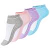 4 páry dámských kotníkových ponožek - žebrovaná podrážka - pastelové barvy | Velikost: 35-38