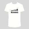 Pánské tričko s motivem "Evoluce rybář" | Velikost: XS | Bílá
