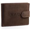 Pánská kožená peněženka WILD Fashion4you s drukem | Hnědá
