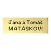 10# Kovová jmenovka – zlatá, 10 x 4cm