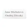 7# Plastová jmenovka – stříbrná, 10 x 4 cm
