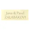 6# Plastová jmenovka – zlatá, 10 x 4 cm