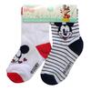 2 pack baby ponožek, Mickey | Velikost: 68/74 | Bílá/červená + modrá proužky