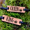 Dřevěné párové náramky - King, queen