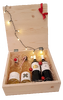 Vánoční sommelierská dřevěná bedýnka čtyř moravských vín