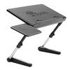 Flexibilní stolek pod notebook s ventilátorem, černá