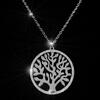 Dlouhý ocelový náhrdelník strom života v kruhu