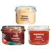Vánoční balení 3 omáček (sýrová, chilli a rajčatová salsa)