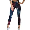 Fitness legíny Galaxy | Velikost: S/M | Bordó / temně modrá
