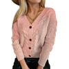 Crop svetr na knoflíky | Růžová