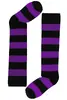 Stripes Knee Socks - Černofialové | Velikost: 35-38