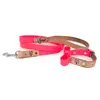 Obojek + vodítko Vee vee | Velikost: Obvod krku: 21–29 cm | Neonově růžová
