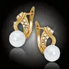 Perlové náušnice Nymfa Gold - White Pearl
