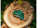 Dřevěná brož - chameleon