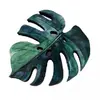 Dřevěná brož - Monstera