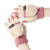 Hřejivé dámské rukavice | Krémové s růžovým lemem