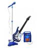 Elektrická kytara, mikrofon a kombo – modrá