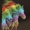 Škrabací obrázek duhový - koně | Rozměr: A5 (14,8 x 21 cm)