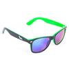 Černo-zelené brýle Kašmir Wayfarer W14 - skla modro-zelená zrcadlová | Balení: Bez krabičky