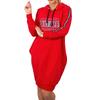 Mikinové šaty s kapucí a kapsami | Červená