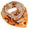 Béžovo-oranžový šátek s květy | Béžovo-oranžová