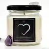 Sójová vonná svíčka s krystalem Crystal Heart | Černá