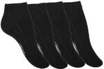 4 páry dámských kotníkových ponožek - černé | Velikost: 35–38