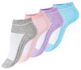 4 páry dámských kotníkových ponožek - žebrovaná podrážka - pastelové barvy | Velikost: 35-38