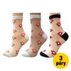 Silonkové ponožky - 3 páry - mix kytiček | Velikost: 35-38