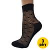 Síťované ponožky - 3 páry - černá | Velikost: Uni