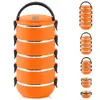 Termoobědník pětidílný, 5x 0,5 l | Oranžová
