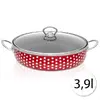 Smaltovaný kastrol s poklicí 3,9 l - Puntíky