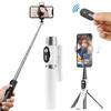 Bezdrátová selfie tyč s Bluetooth, mini stativem a dálkovým ovládáním, 29–97 cm | Bílá