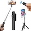 Bezdrátová selfie tyč s Bluetooth, mini stativem a dálkovým ovládáním, 30–70 cm | Černá